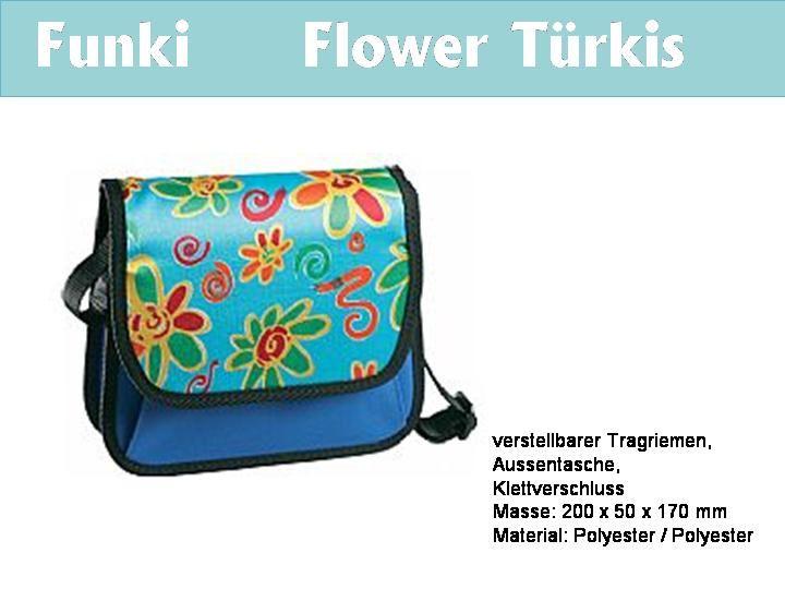 Kiga-Tasche Flower türkis