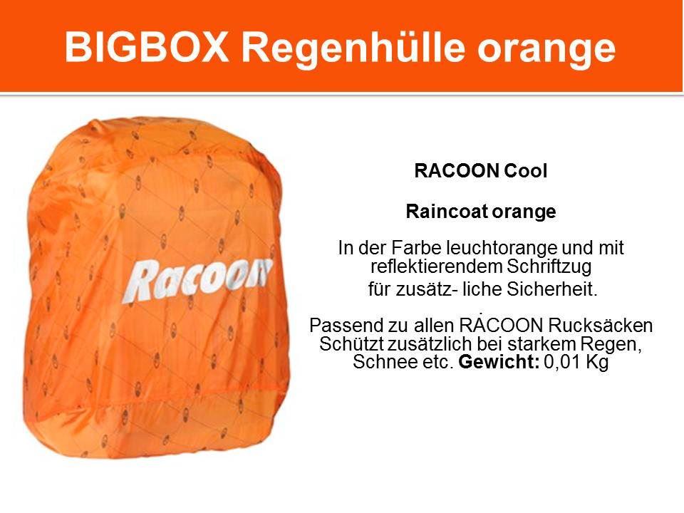 Racoon Rucksack Regenhülle orange
