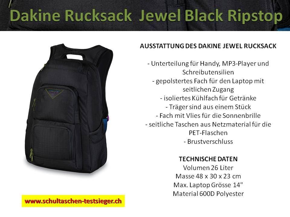 Dakine Rucksack Jewel Black Ripstop 