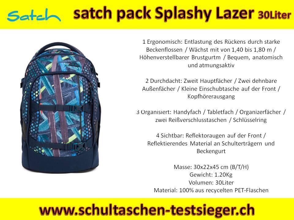 Satch Pack Schulrucksack Splashy Lazer