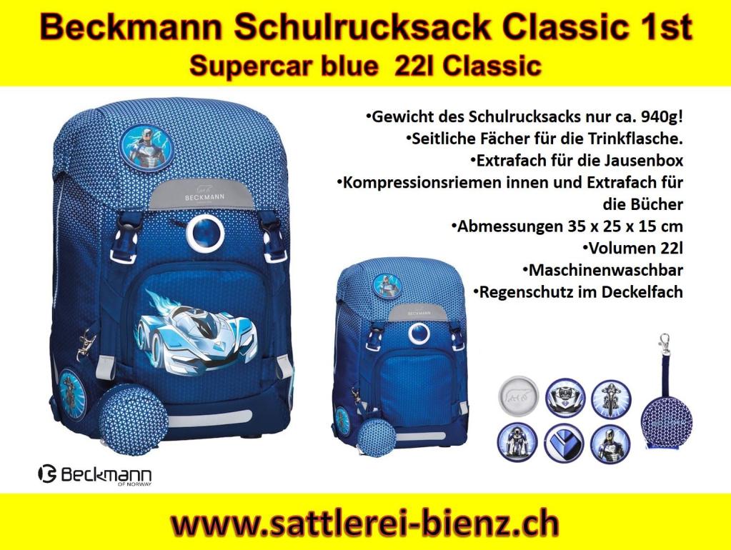 Beckmann Supercar blue Schulrucksack Classic 1st