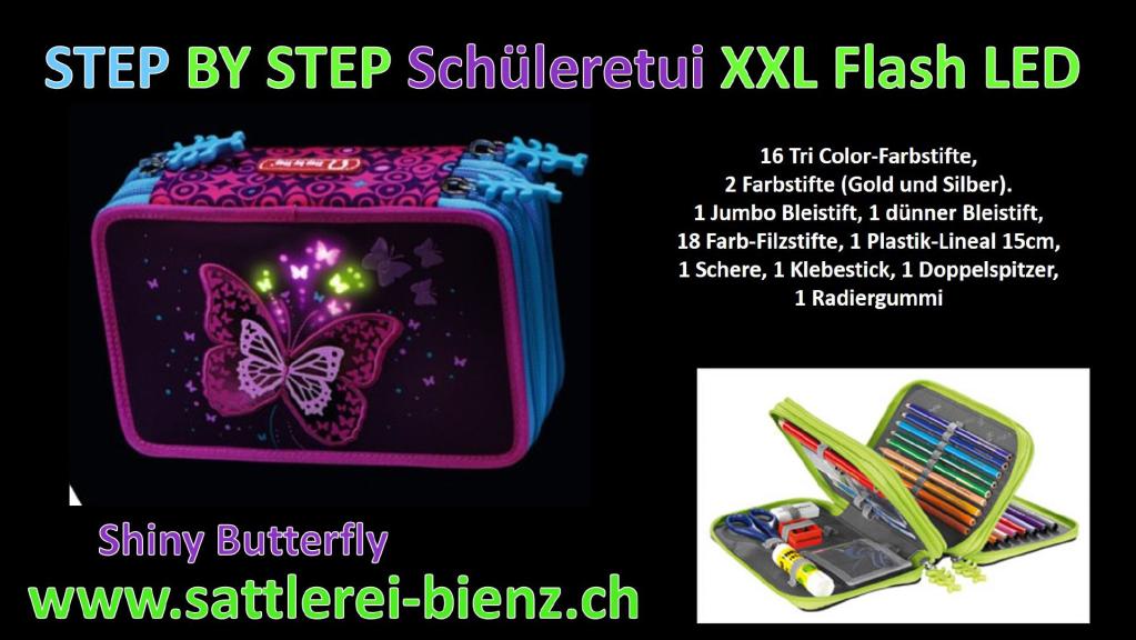  Step by Step Shiny Butterfly Schüleretui XXL Flas