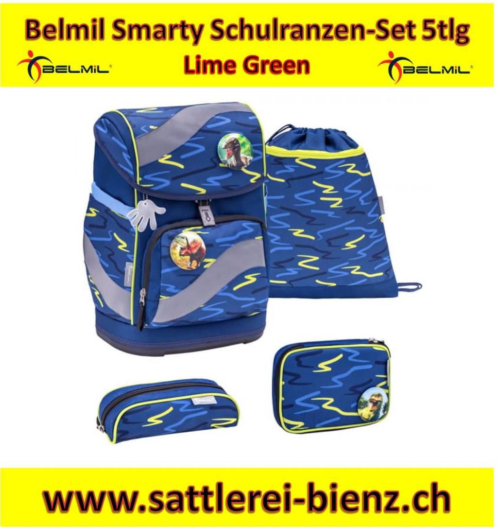 Belmil Lime Green Smarty Schulranzen-Set 5tlg