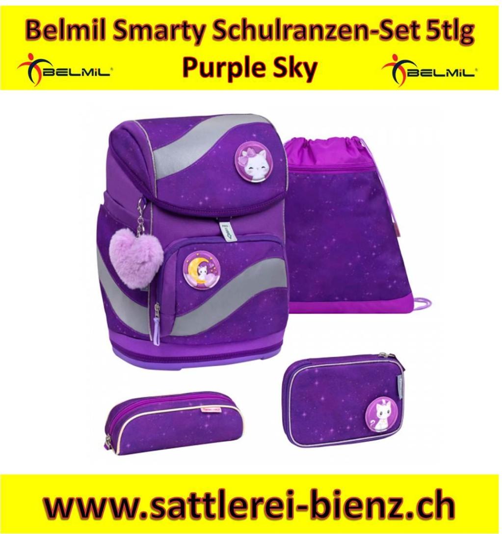 Belmil Purple Sky Smarty Schulranzen-Set 5tlg