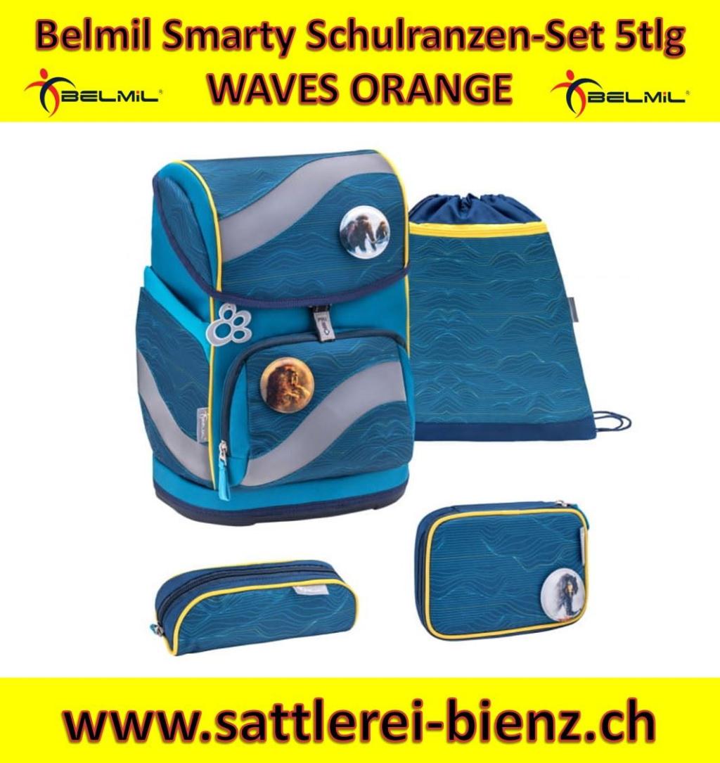 Belmil Waves Orange Smarty Schulranzen-Set 5tlg