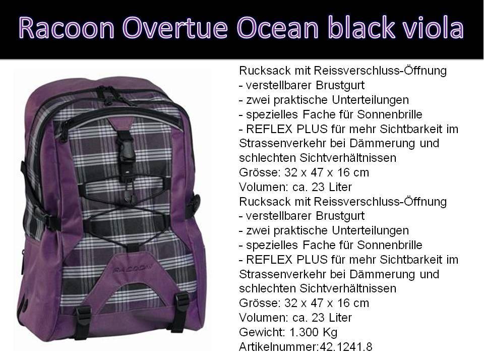 Racoon Overtue Ocean black viola